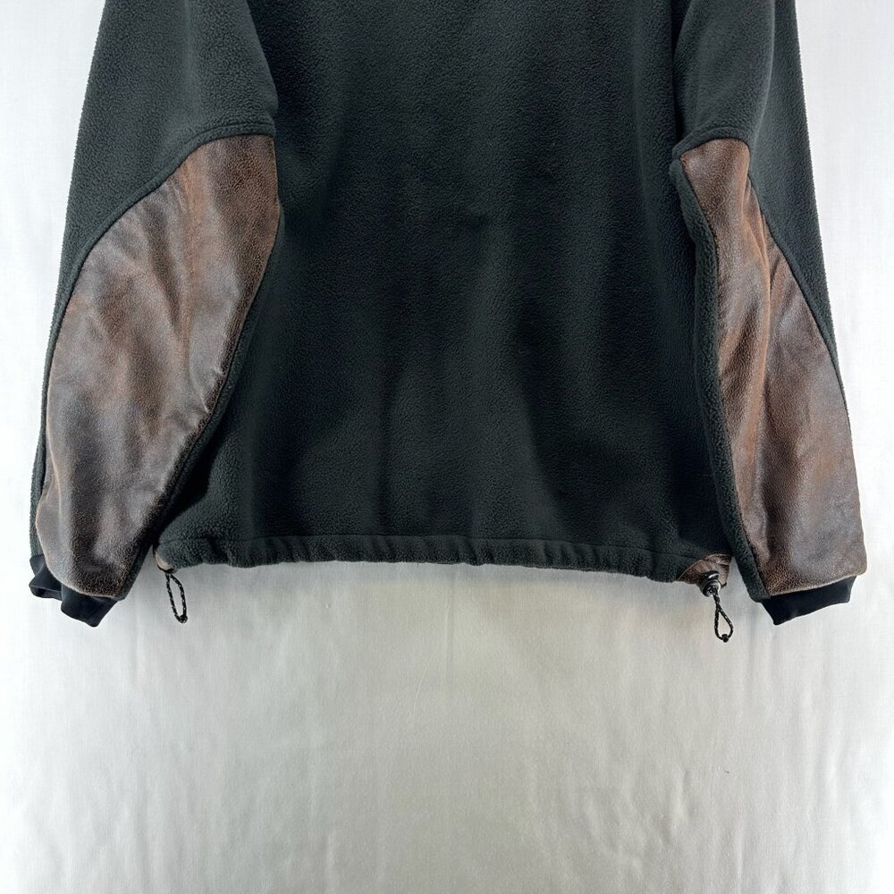 KUHL Jacket Mens Sz M Alpenwurxs Faux Leather Trim Sherpa Fleece Full Zip Black - Picture 7 of 12